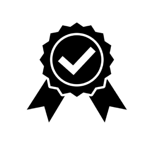 Checkmark within a ribbon badge